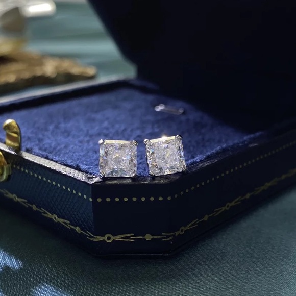 1ct Radiant Cut Earrings - Picture 5 of 16